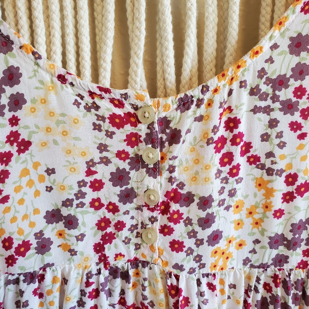 FREE PEOPLE Floral Button Sleeveless Babydoll Tank - Picture 5 of 8